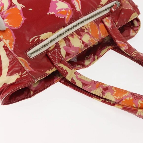 CHANEL High Summer Tote Bag Coated Canvas Red CC Auth - Picture 4 of 15